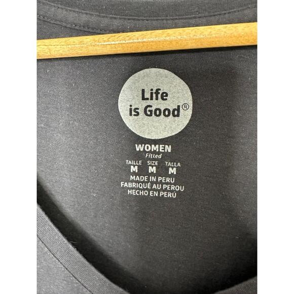 Life is Good Black V-Neck SIMPLIFY Fitted T-Shirt Size Medium Grow The Good - Picture 5 of 5
